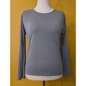 Green Envelope Grey‎ Womens Blouse Bell Sleeve Small Bohemian Light New With Tag